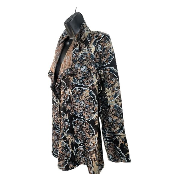 CITRON Santa Monica silk brocade button front jacket sz small/medium - Picture 3 of 5